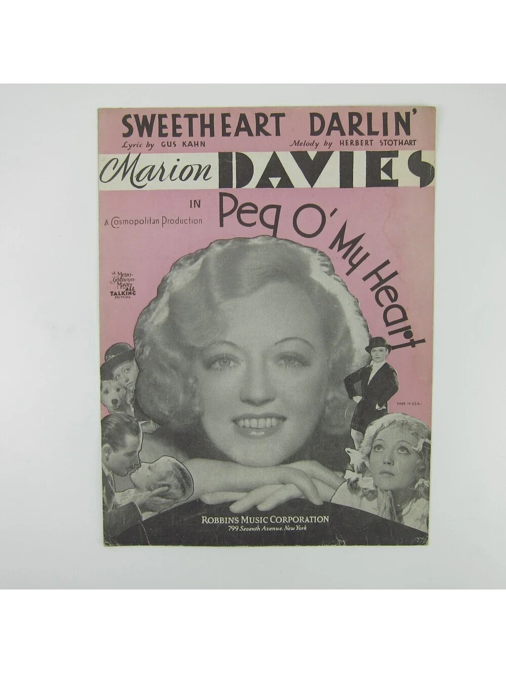 Sheet Music Sweetheart Darlin' Peg O' My Heart Marion Davies Vintage 1933